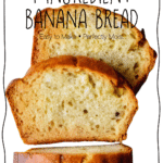 Freshly baked 4 ingredient banana bread on a wooden board